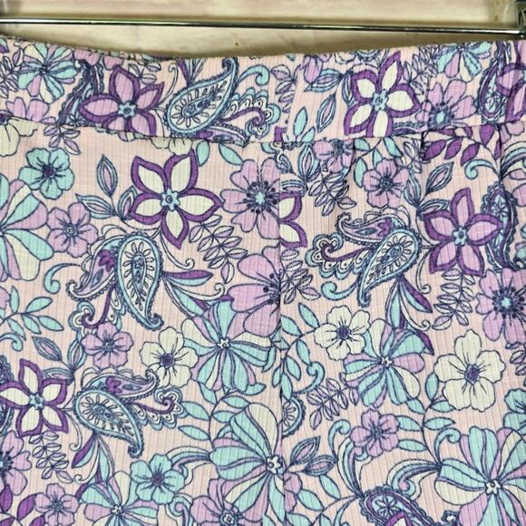 M Design History Big Girls Pajama Shorts Size XL Purple Floral Paisley Whimsical - Picture 5 of 8